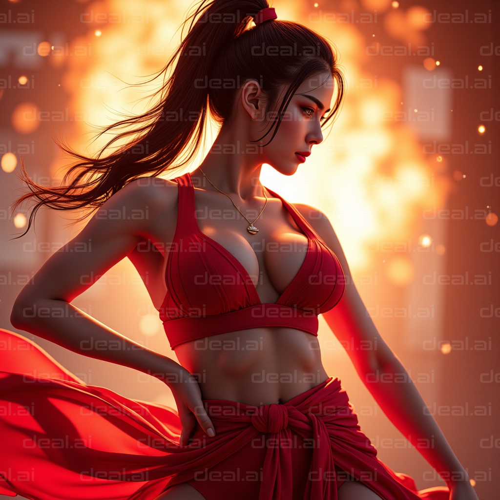"Fiery Elegance in Red"