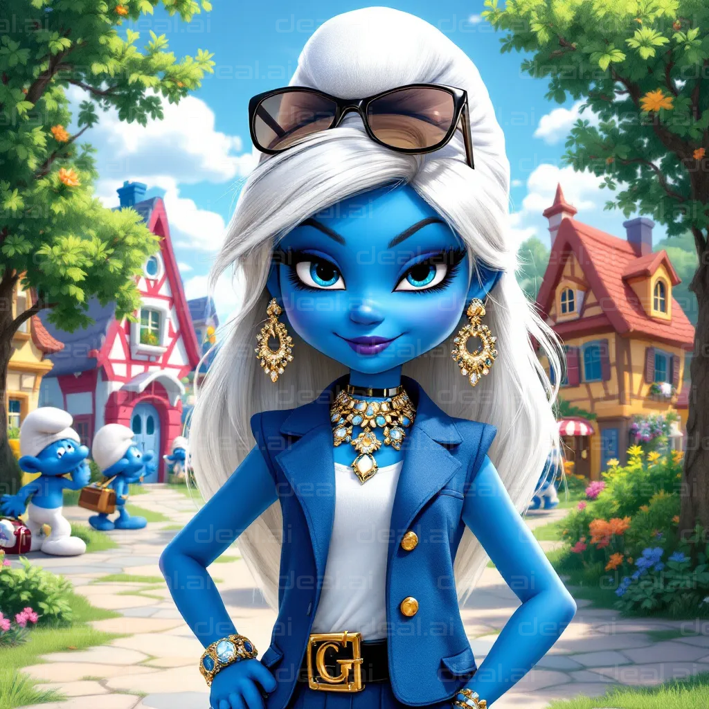 Stylish Smurfette in Village