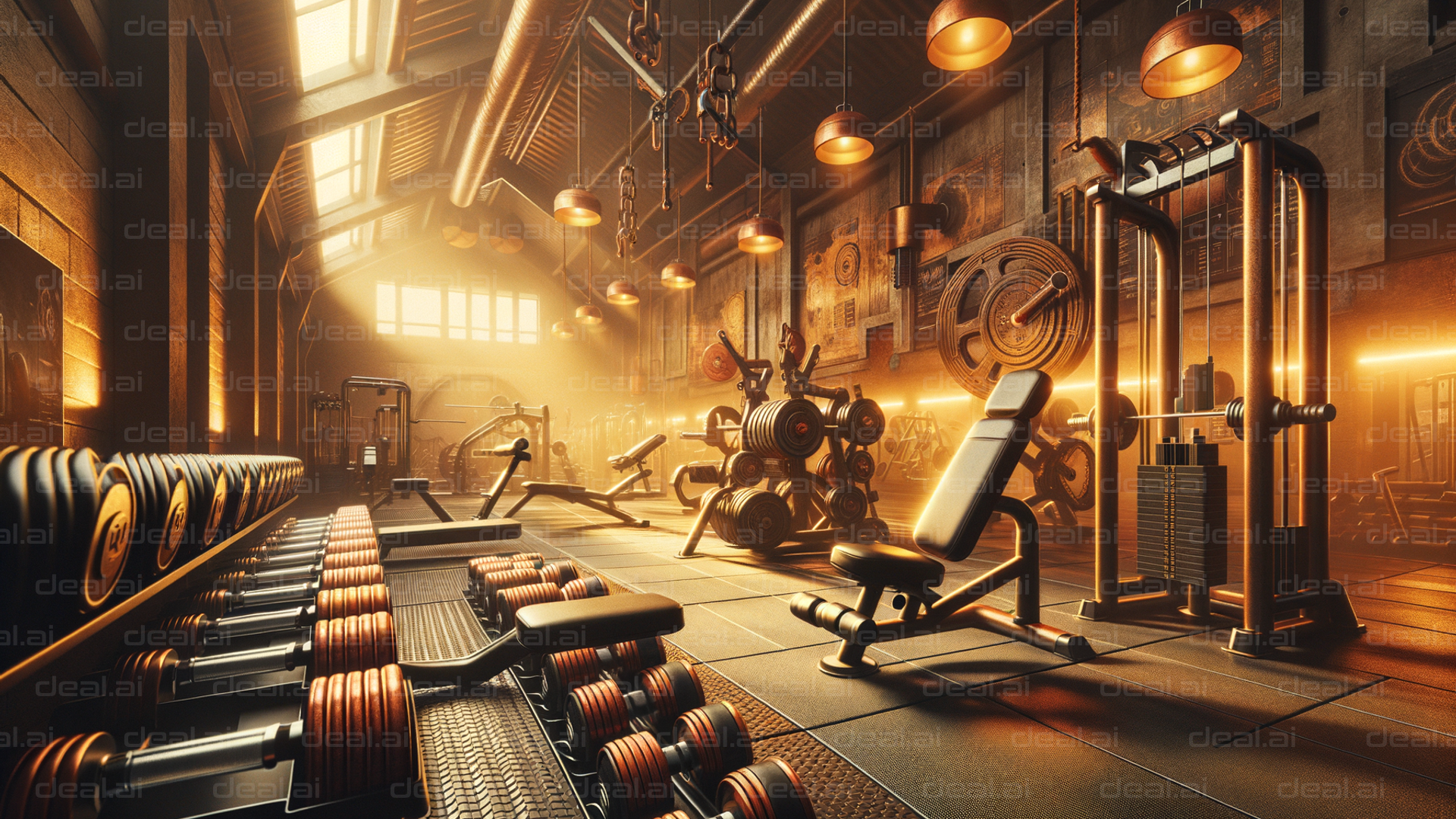 Vintage Gym with Modern Equipment