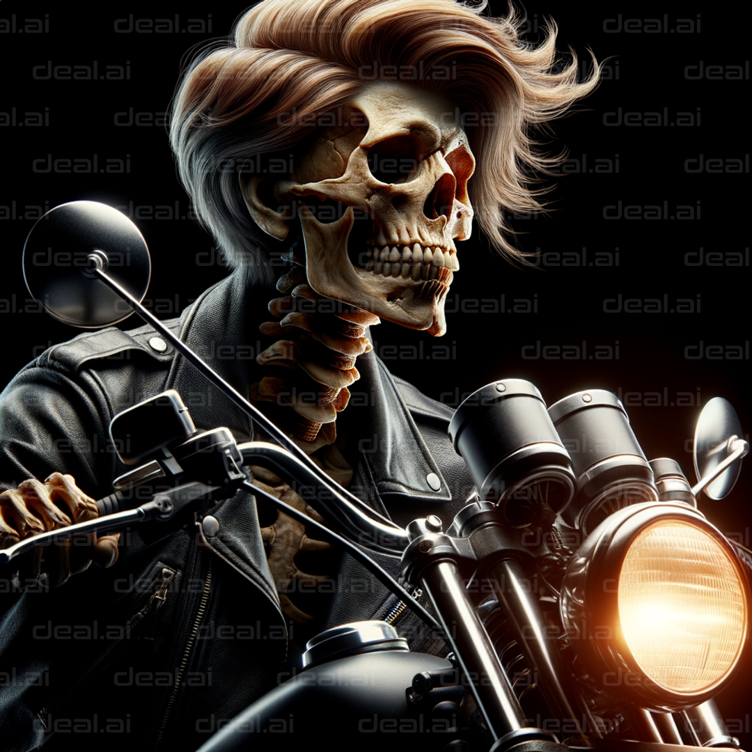 "Skeleton Rider in Leather Jacket"