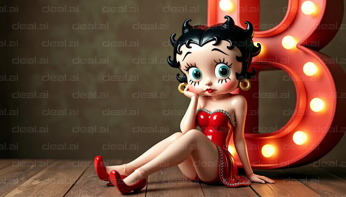 Cartoon Character in Red Dress