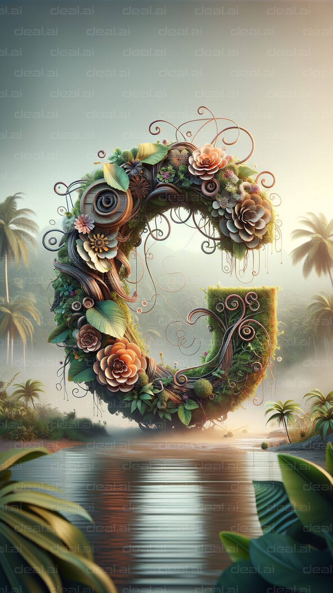 "Floral Fantasy in Nature's Embrace"