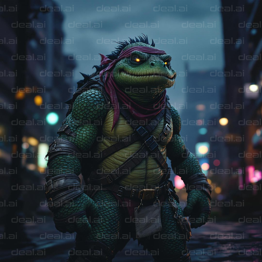 Urban Reptilian Warrior at Night