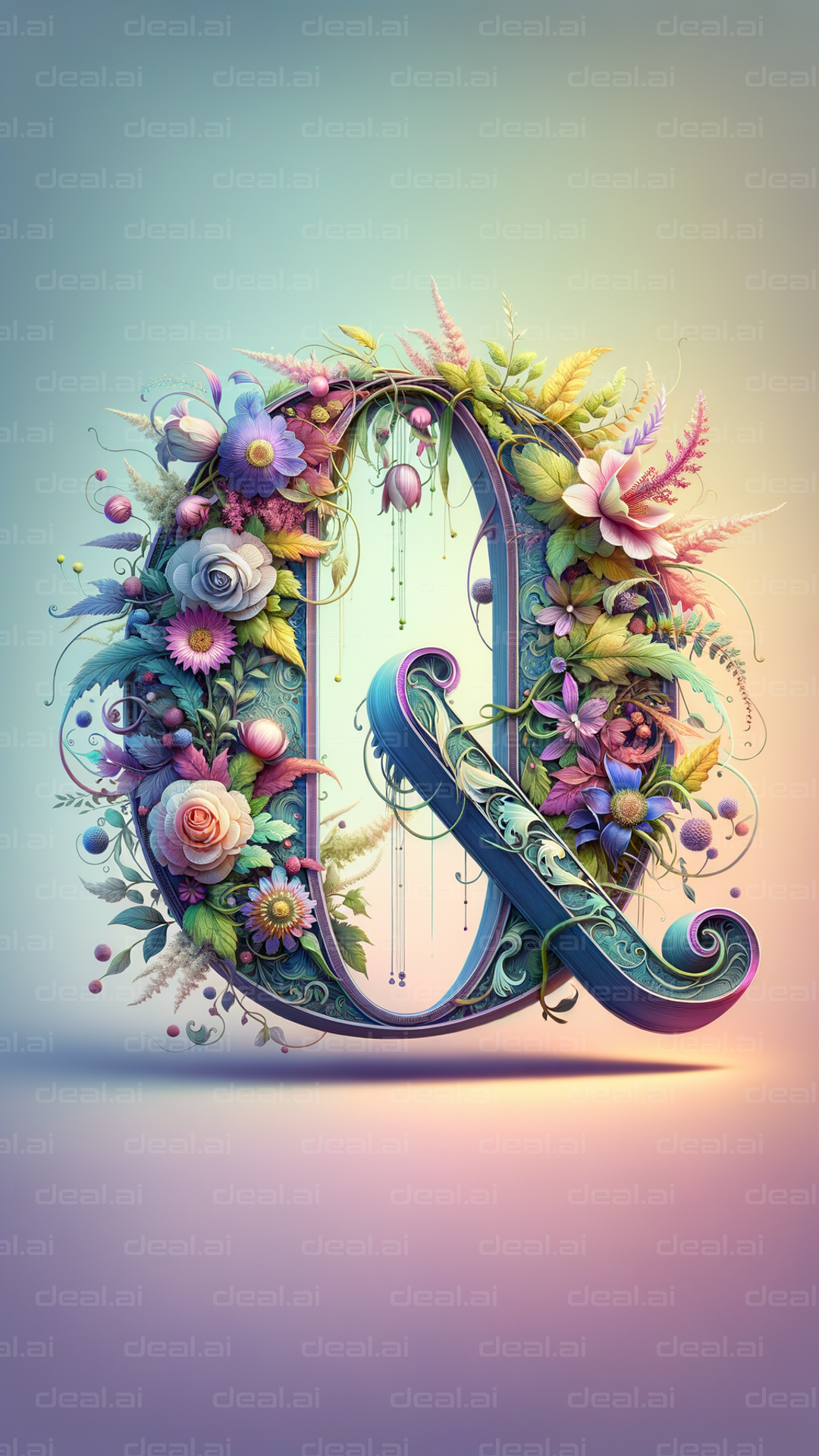 "Floral Ampersand Art"