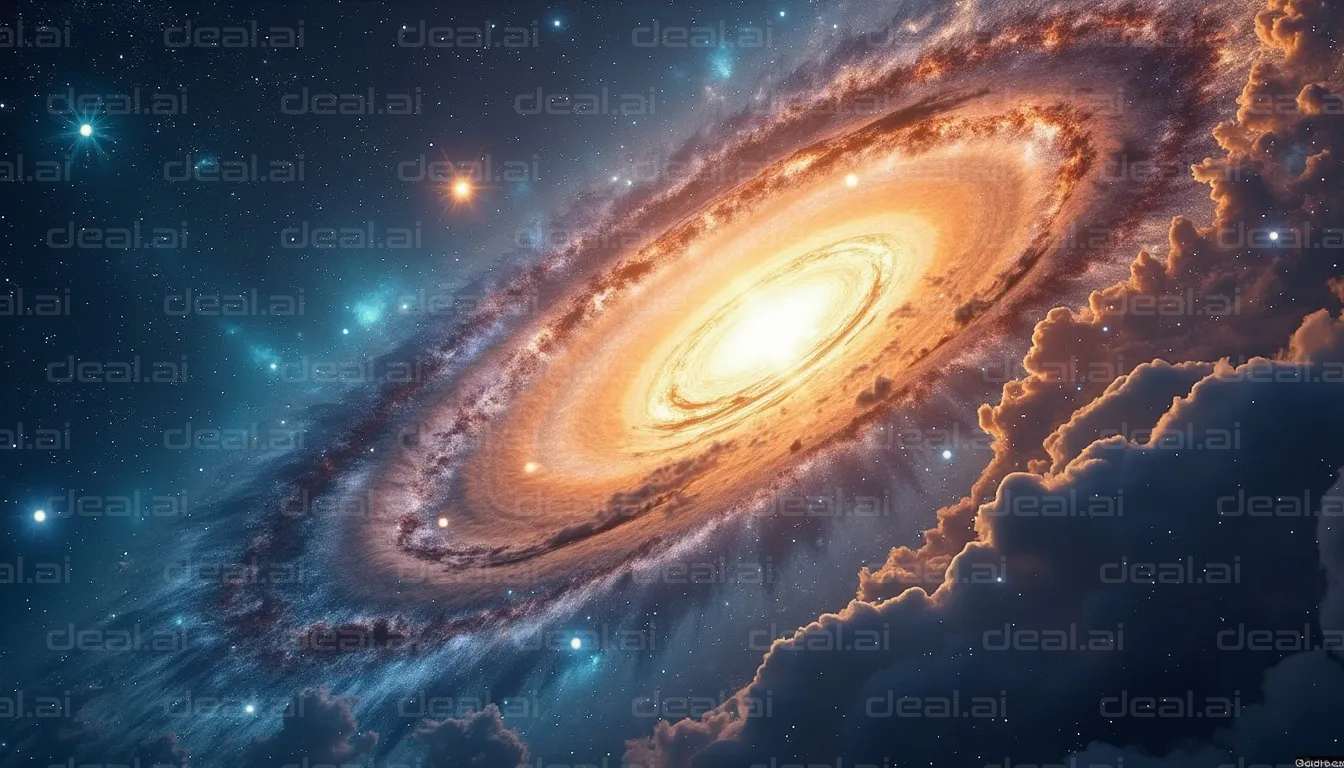 "Spiral Galaxy in the Cosmic Clouds"