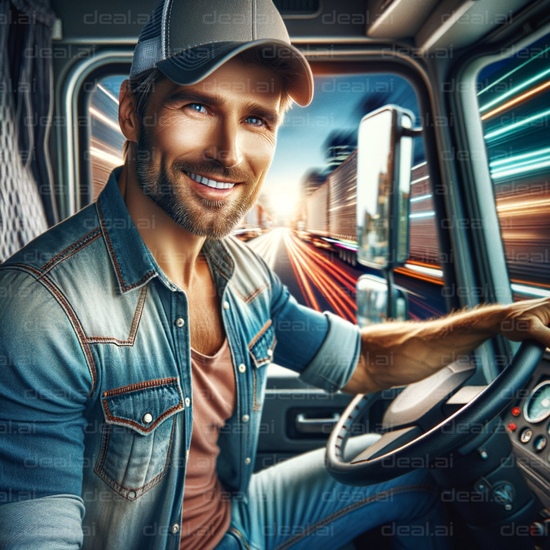 "Happy Trucker on the Move"