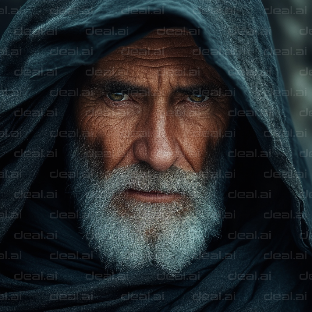 "Elderly Man with Intense Gaze"