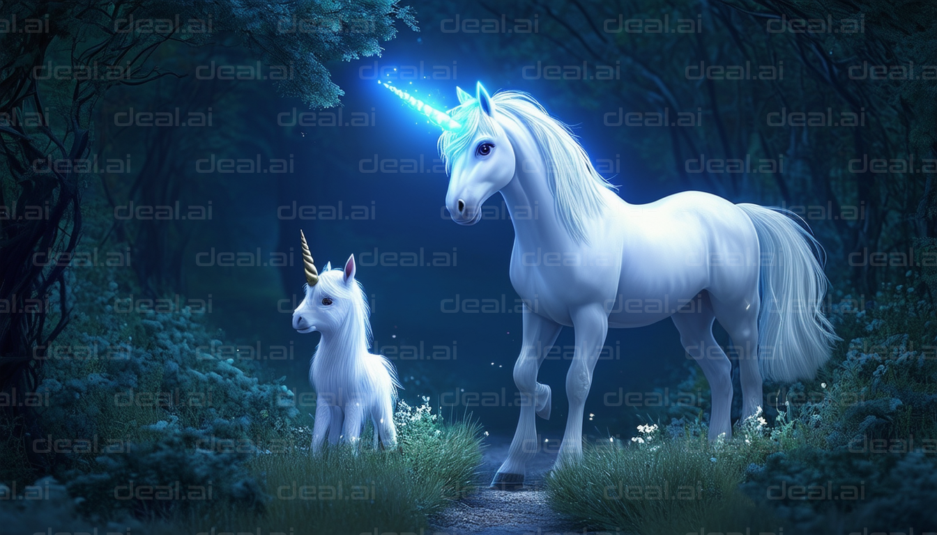 Enchanted Unicorns in Mystical Forest