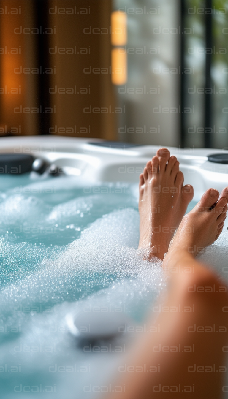 Relaxing in a Bubble Bath Spa