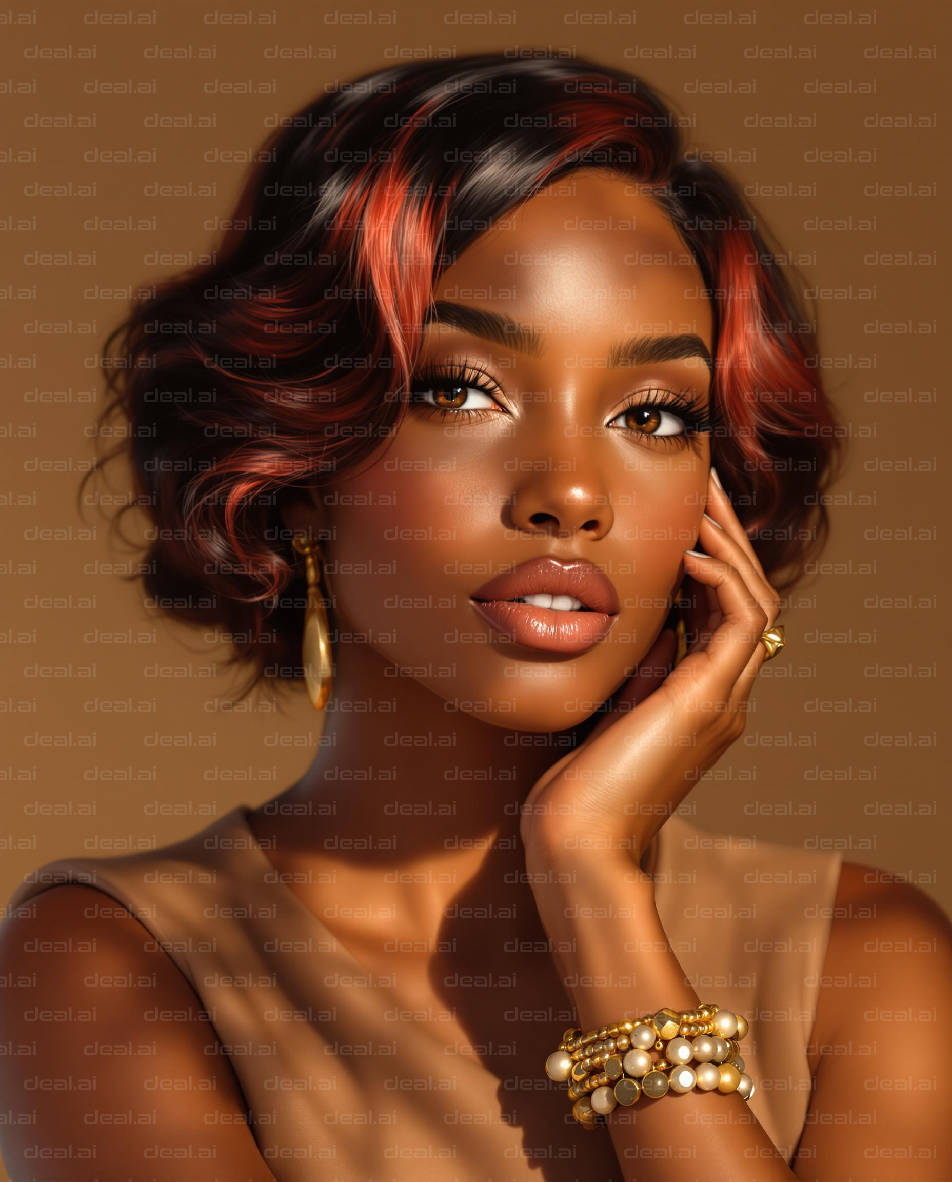 Elegant Portrait with Golden Accents