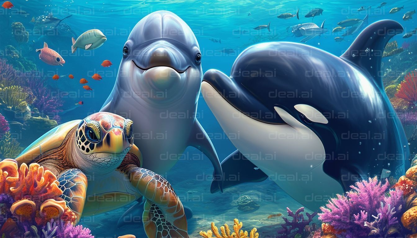 Underwater Friends: Turtle, Dolphin, Orca