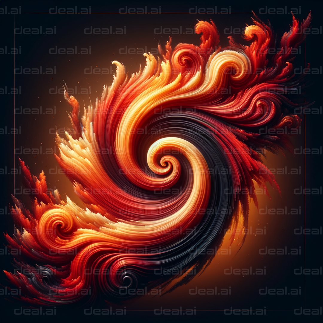 "Fiery Whirlwind of Colorful Flames"