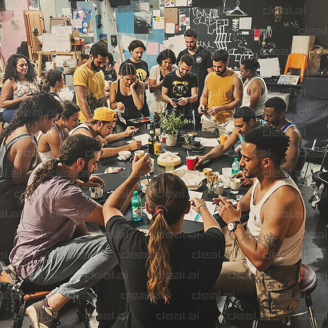 Creative Group Gathering Scene