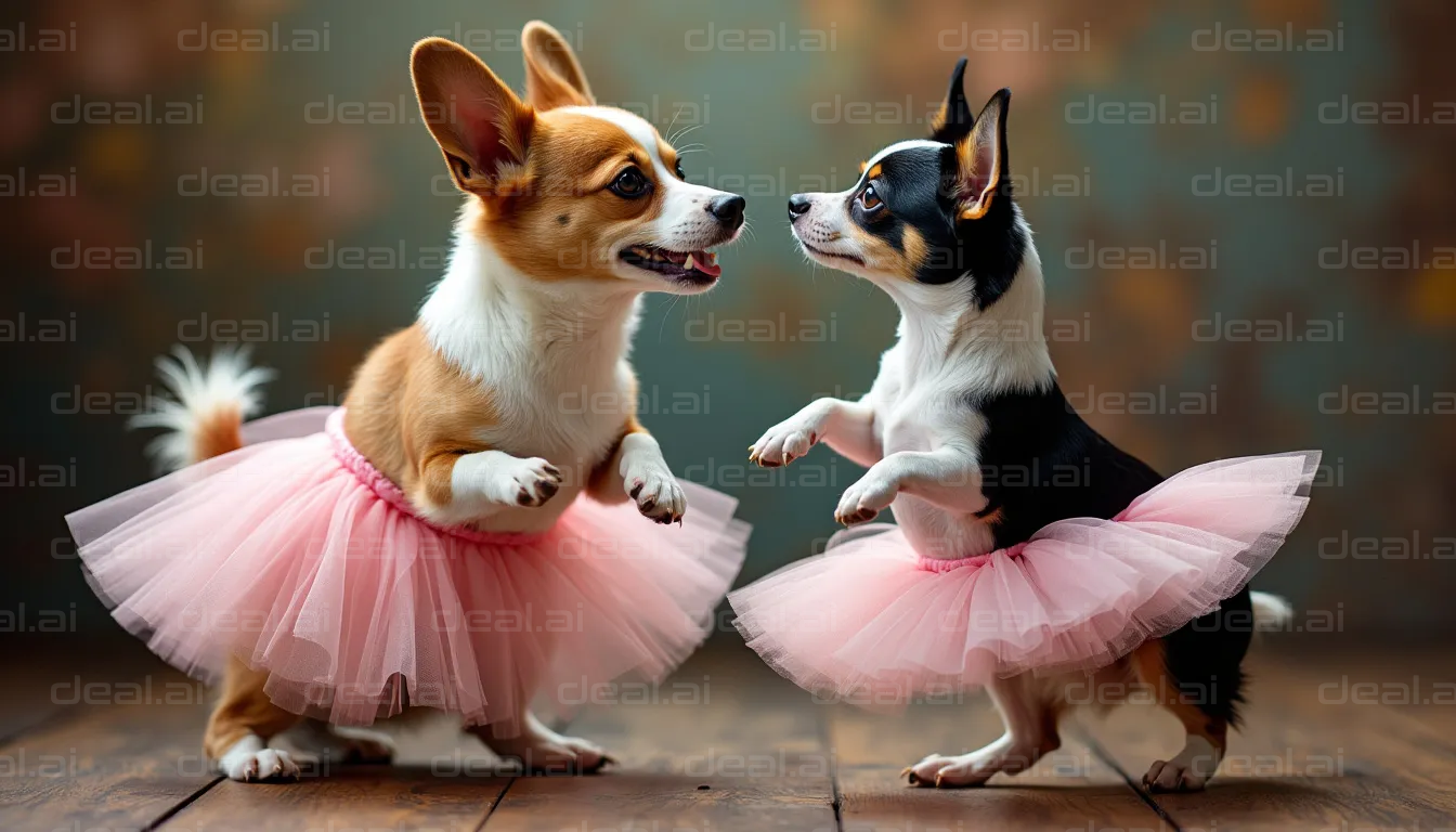 Ballet Dogs in Pink Tutus