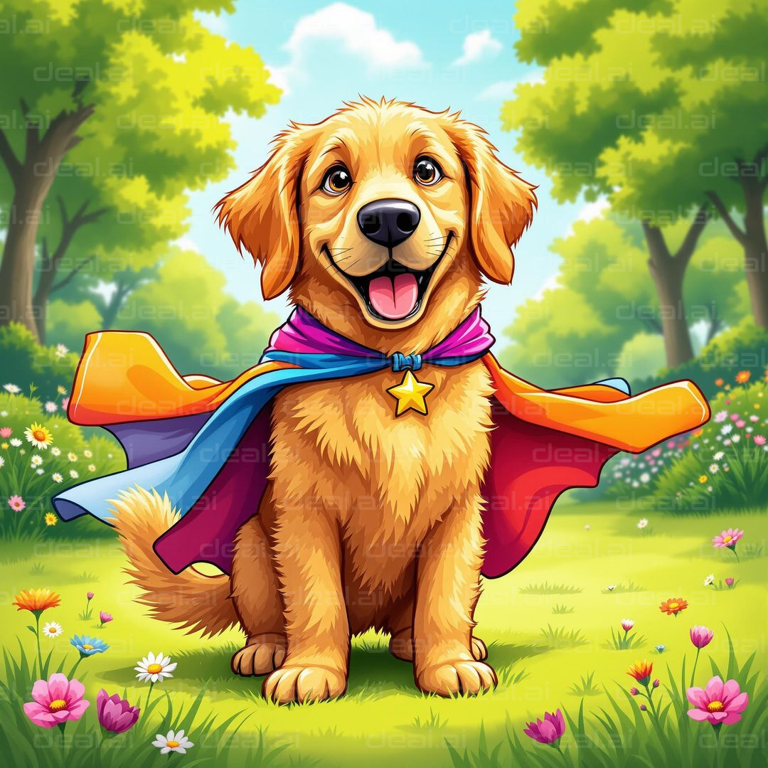 Super Pup in a Meadow Wonderland