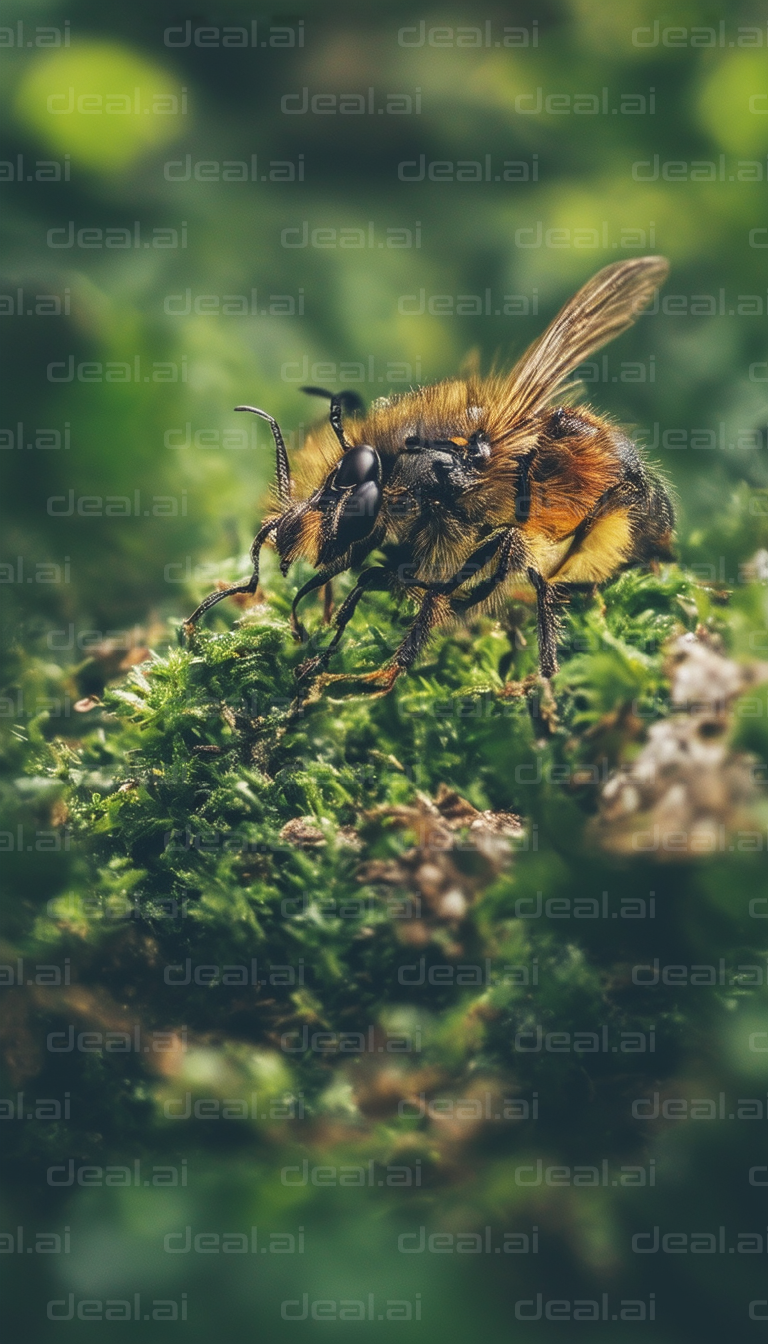 Close-up of a Bee in its Natural Habitat