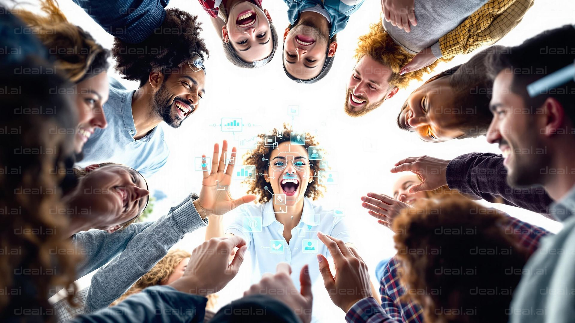 Joyful Team Celebrates Success