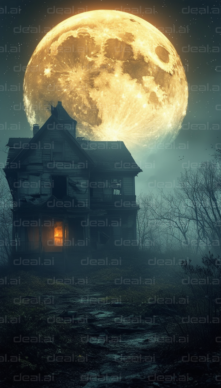 Moonlit Abandoned House