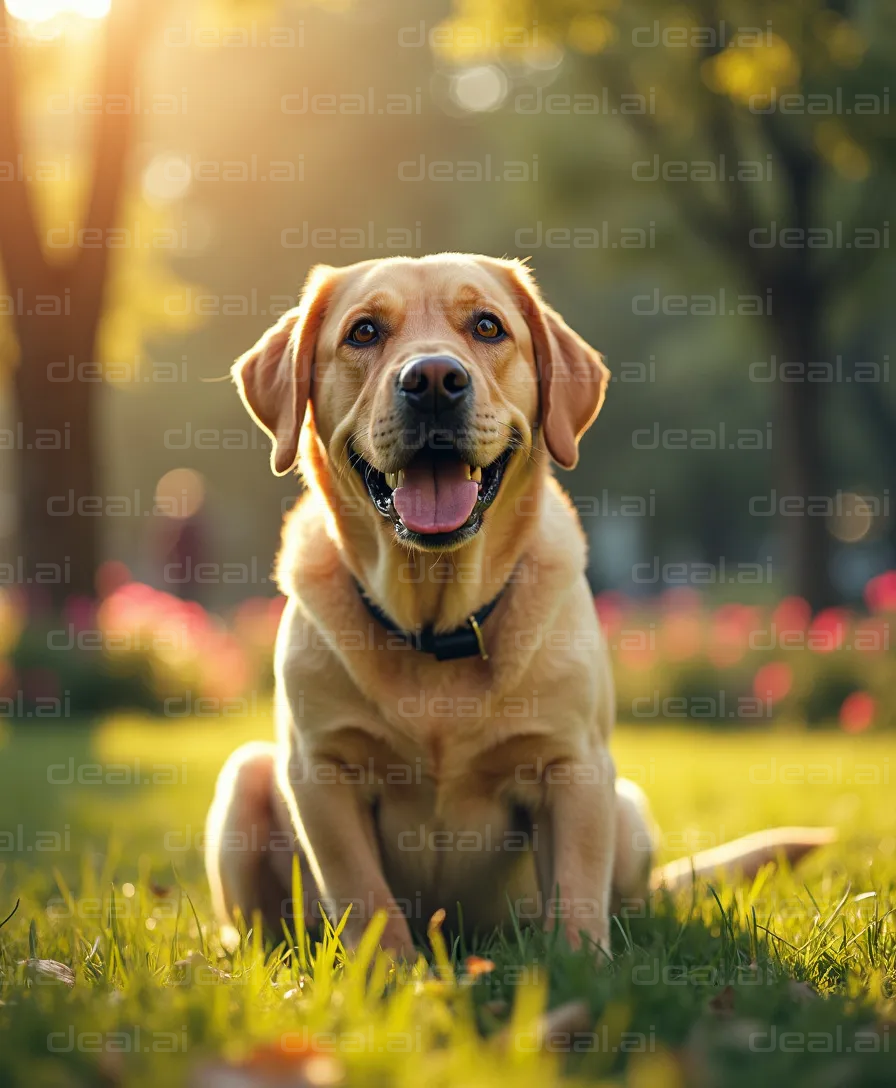 "Joyful Dog Enjoying the Park"