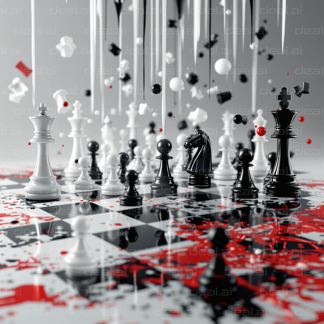 Dynamic Chess Battle in Motion