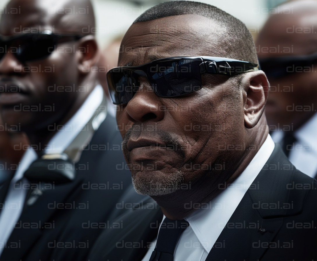 Sunglasses-Wearing Bodyguards in Suits