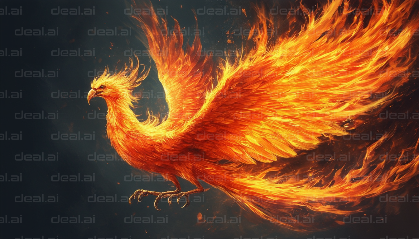 Fiery Phoenix in Flight