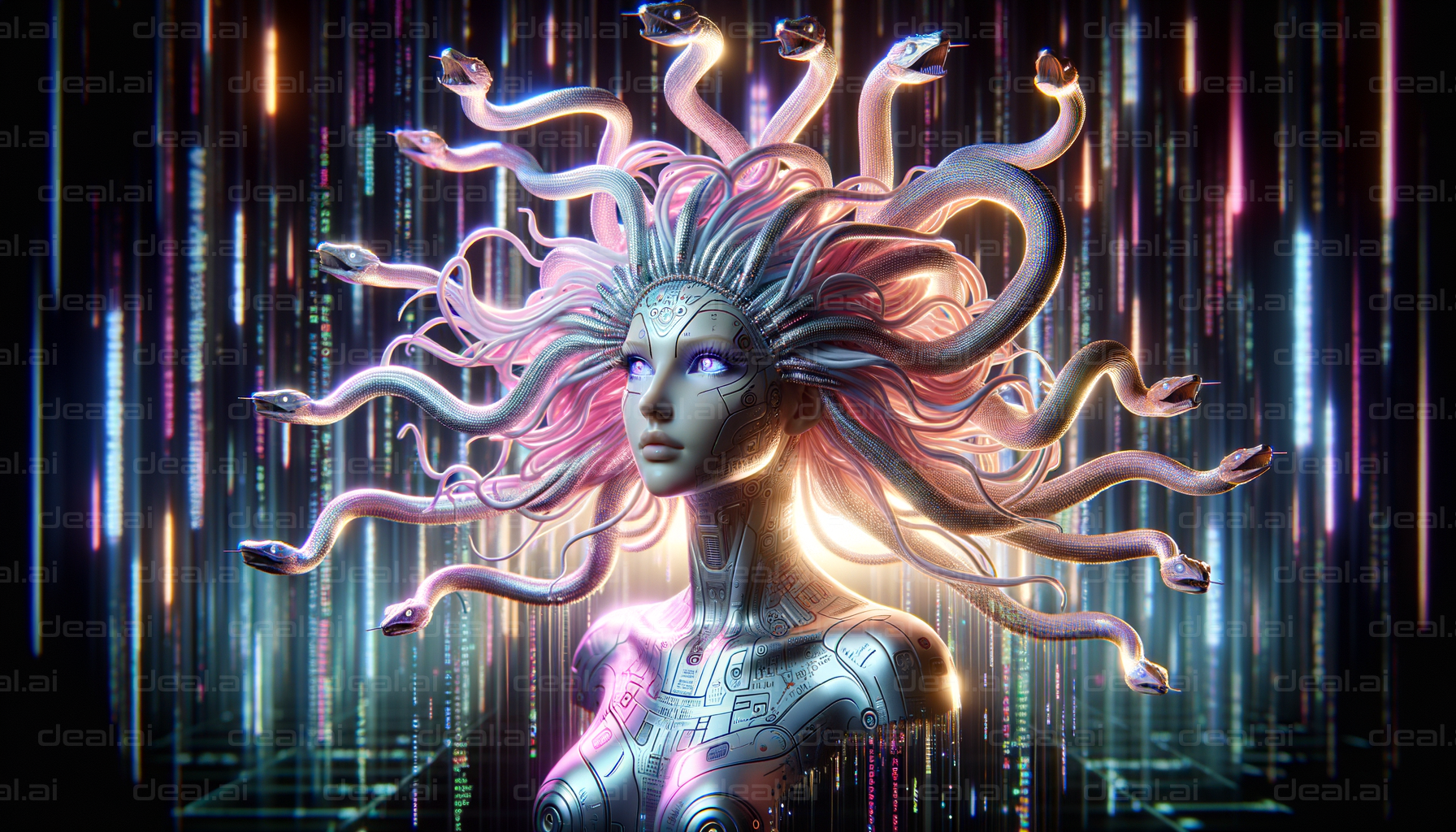 "Cyber Medusa in a Digital Realm"