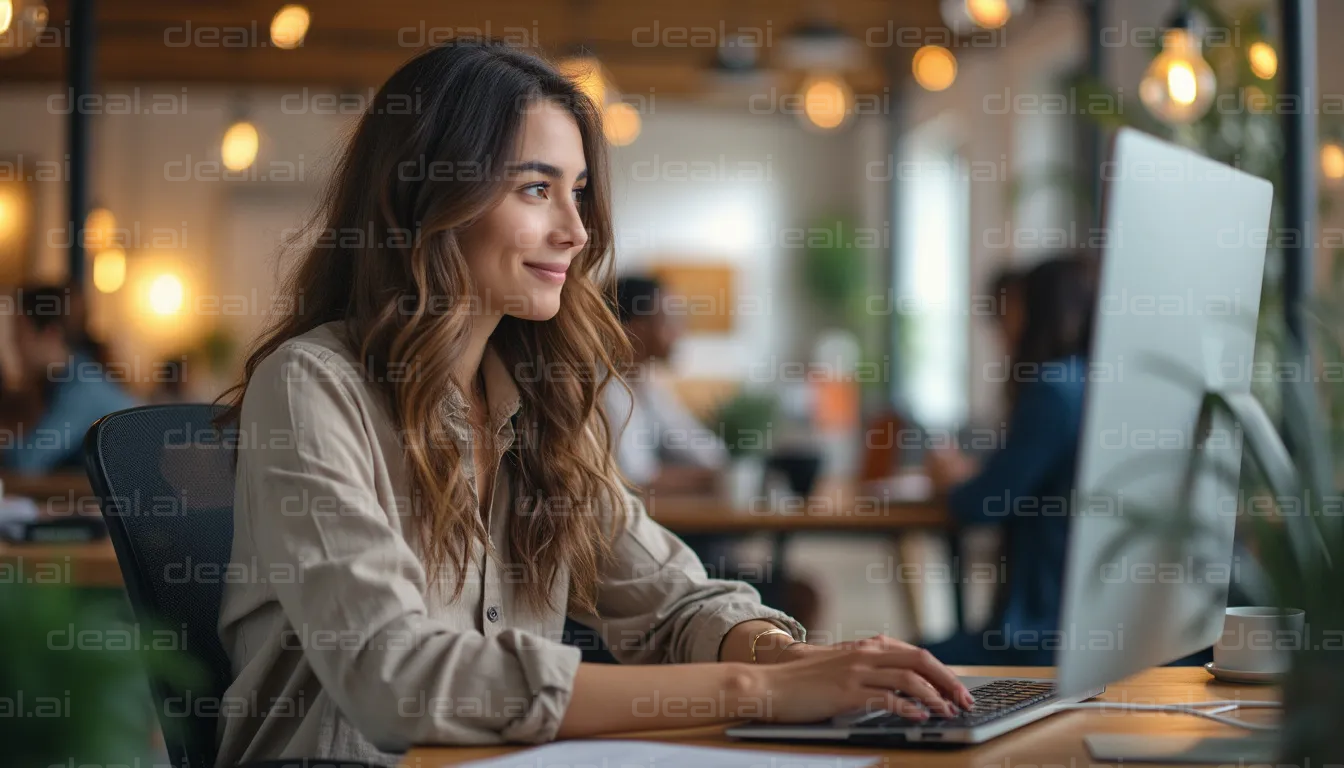 Focused Work in Modern Office Space