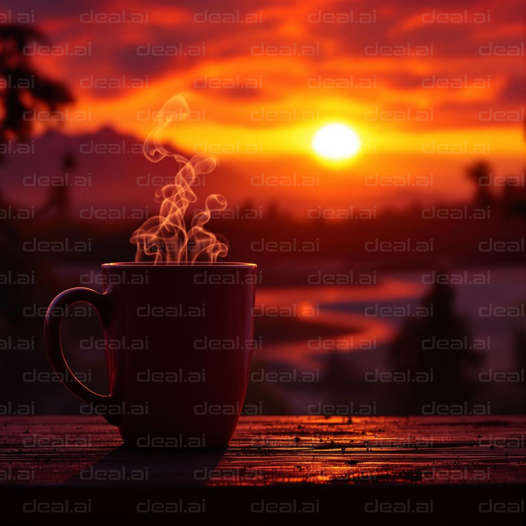 Morning Coffee Bliss at Sunrise