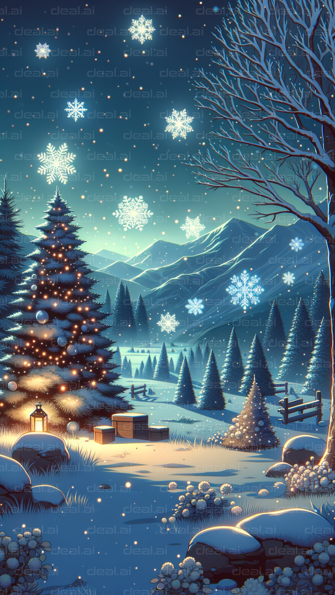 "Enchanting Winter Wonderland Night"