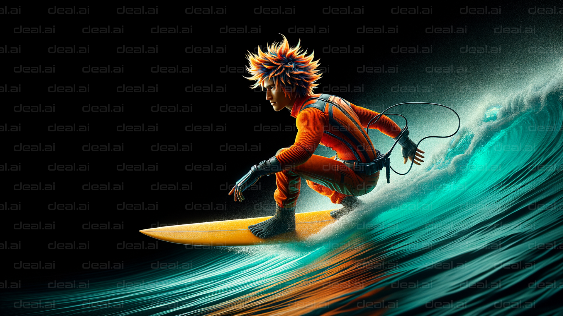 Anime Surfer in Action