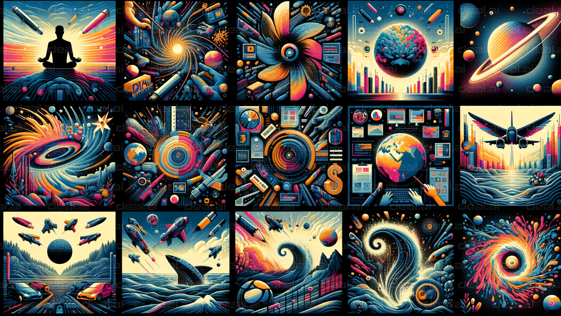 "Vibrant Cosmic Exploration Montage"