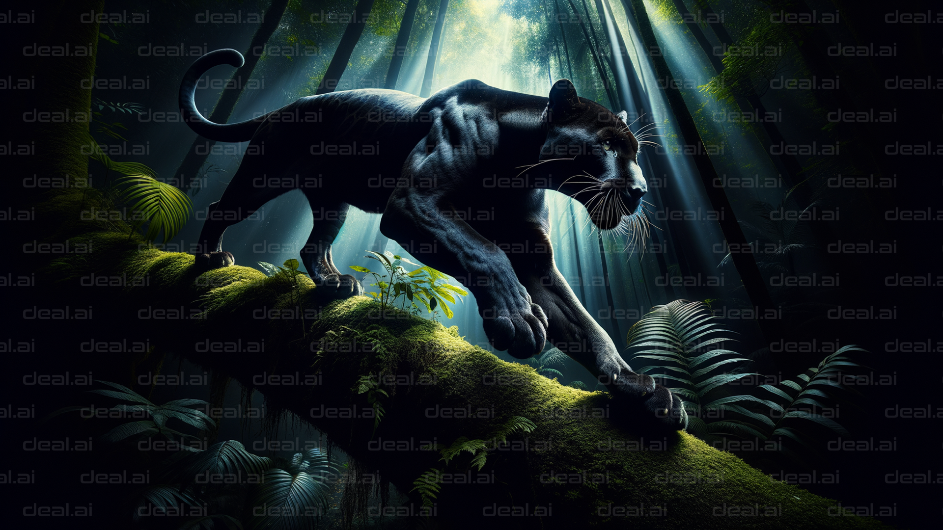 "Stealthy Panther in Jungle"