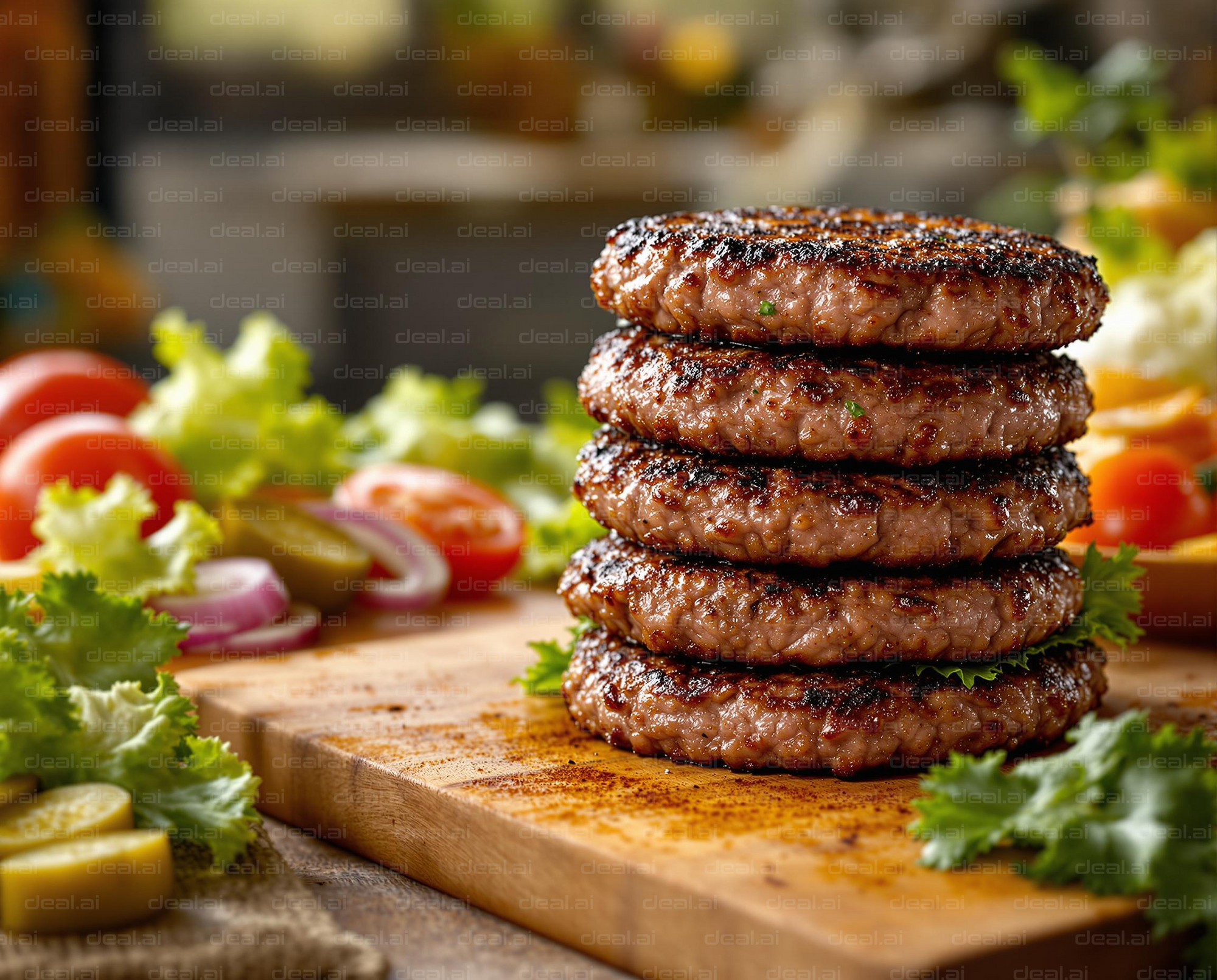 Stacked Burger Patties Delight