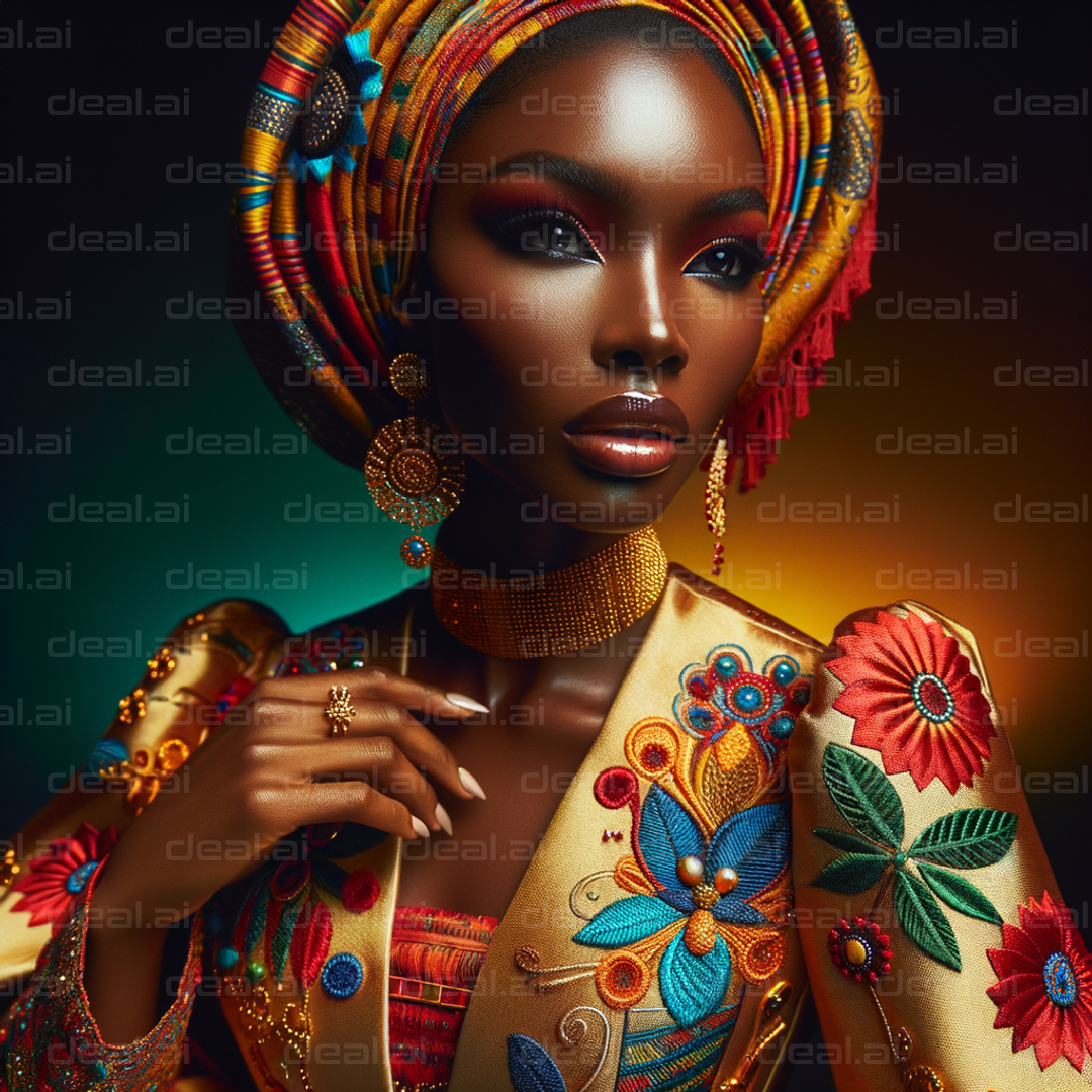 "Vibrant Elegance in African Attire"