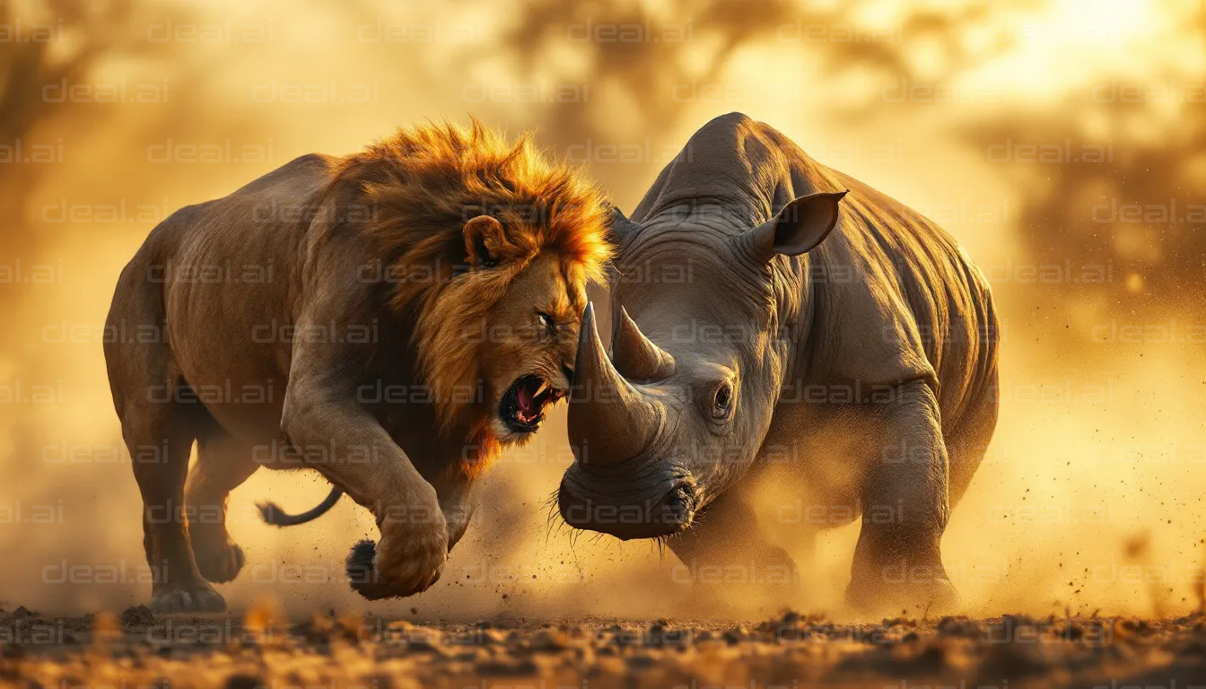 Lion vs Rhino: Nature's Clash