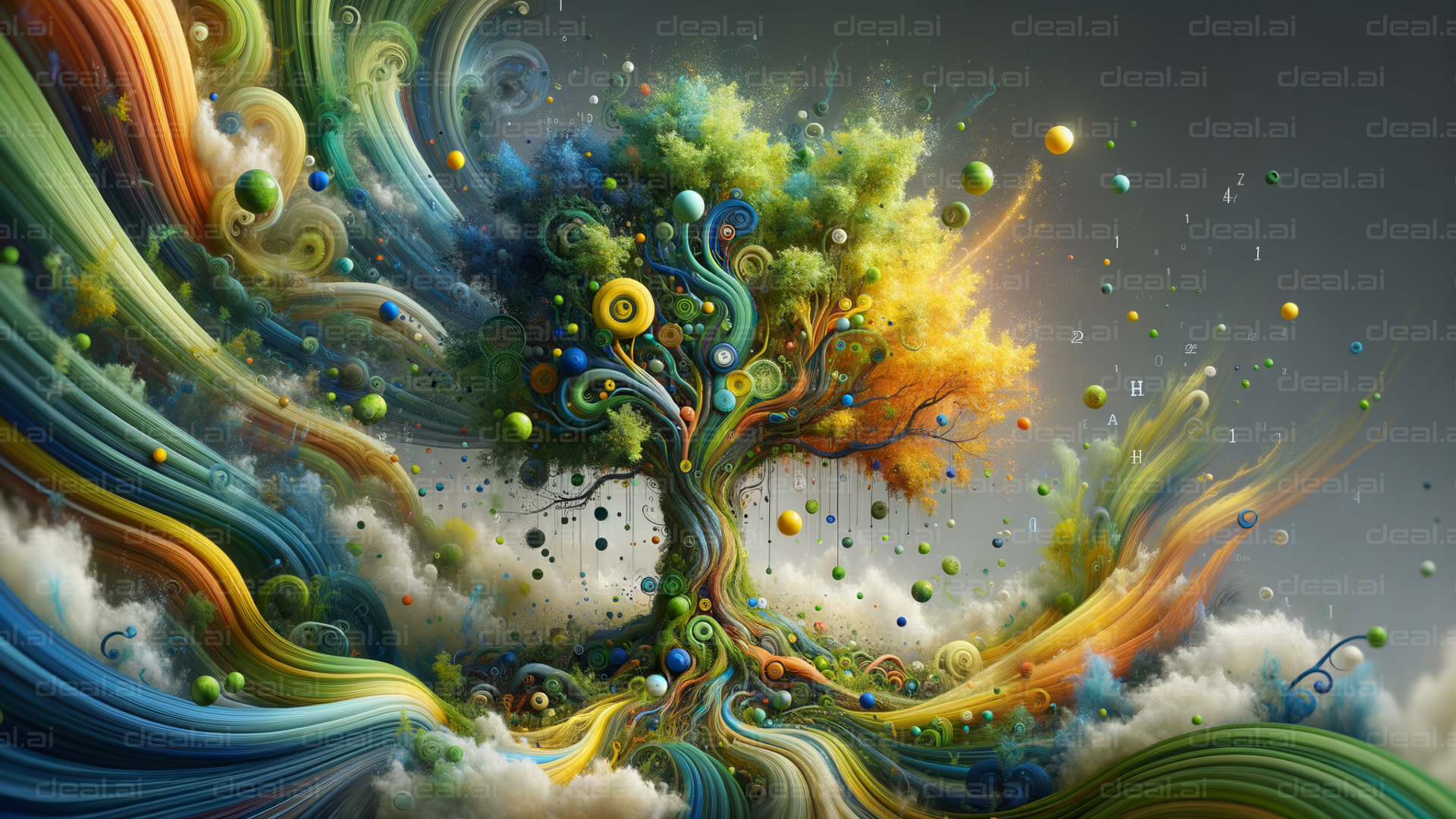 Whimsical Tree of Colorful Dreams