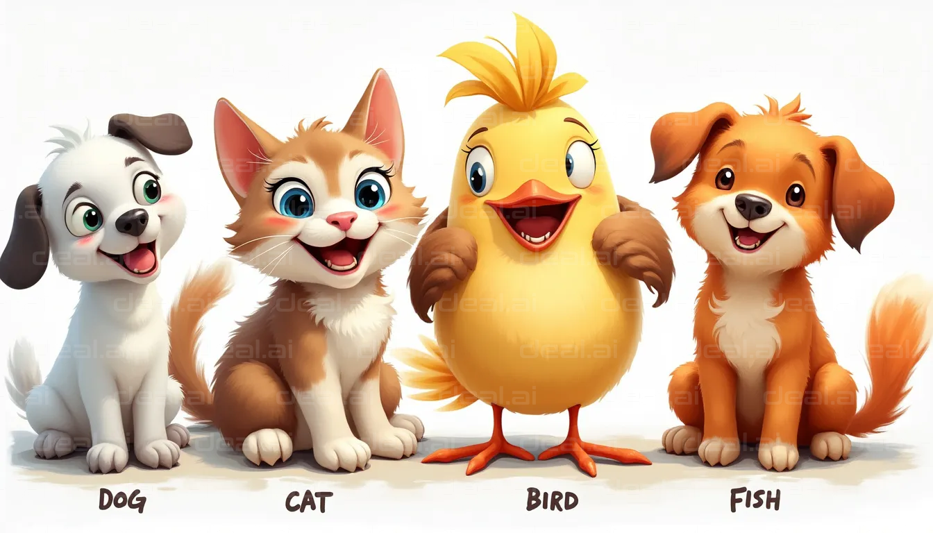 Cute Animations of Pets and Bird