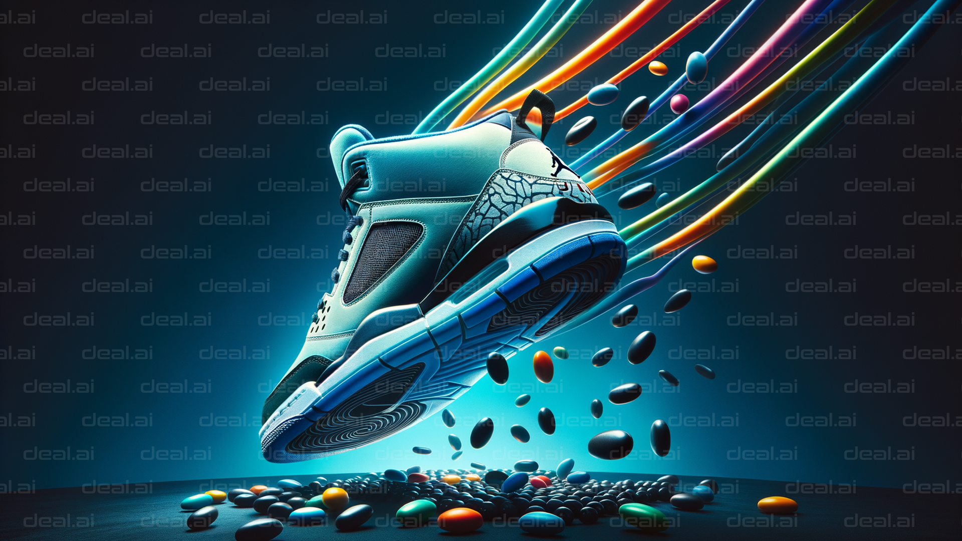 Sneaker Surge: Burst of Colorful Energy