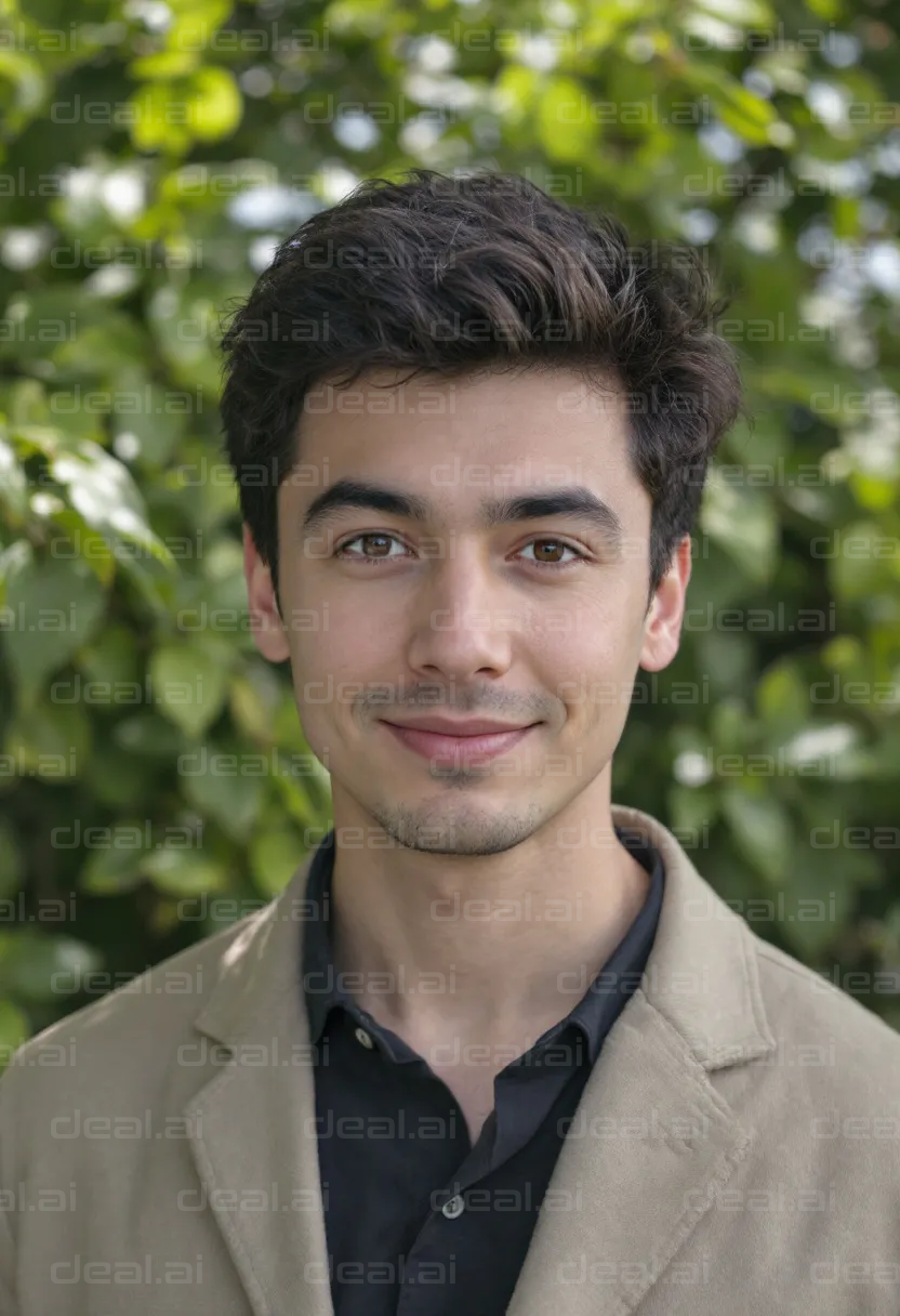 Smiling Man in Nature Background