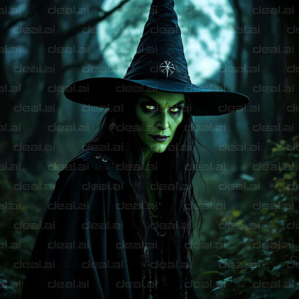 Witch in the Moonlit Forest