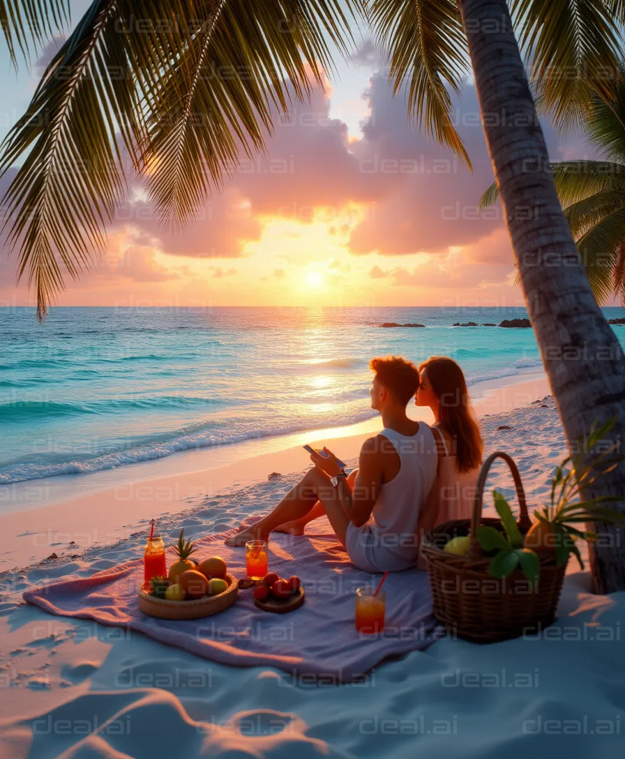 "Sunset Picnic on the Beach"