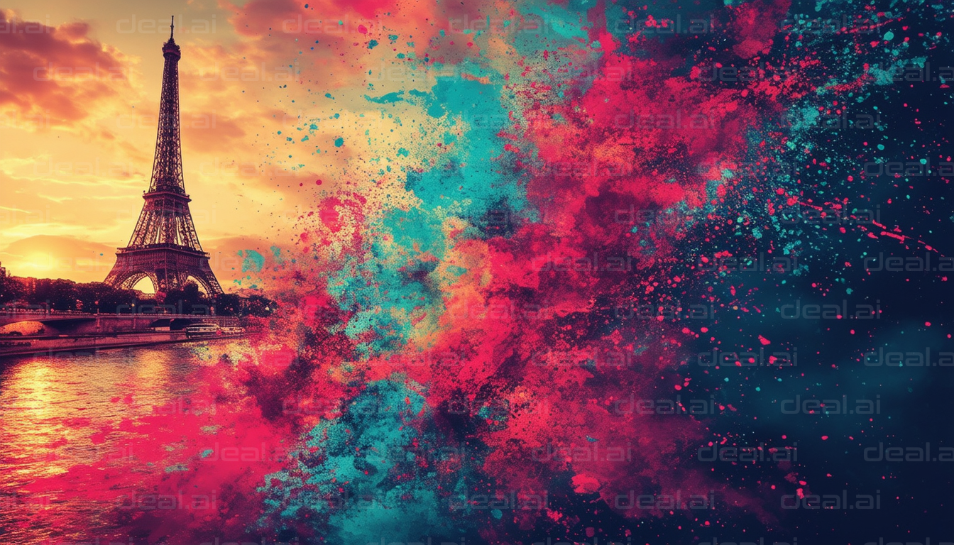 Colorful Parisian Sunset Explosion