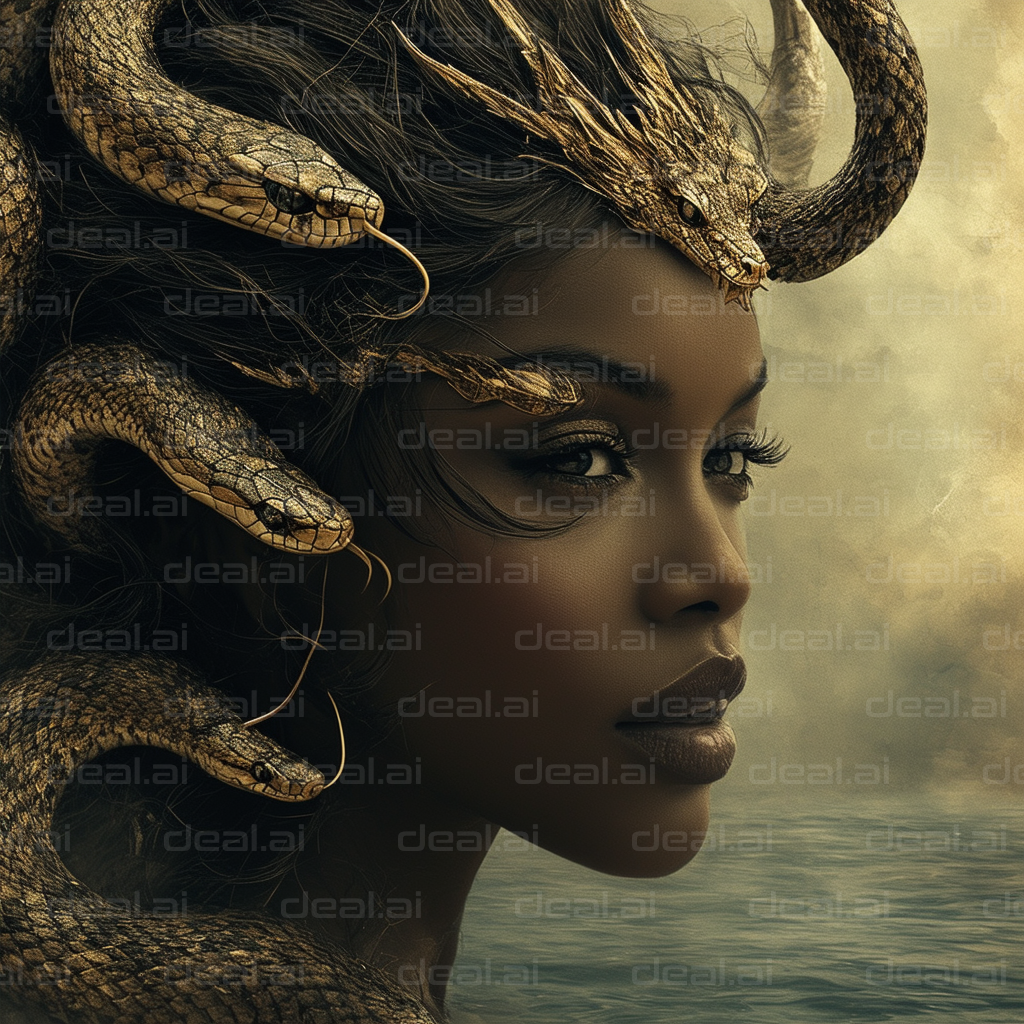 "Medusa Reimagined: Beauty and Serpents"
