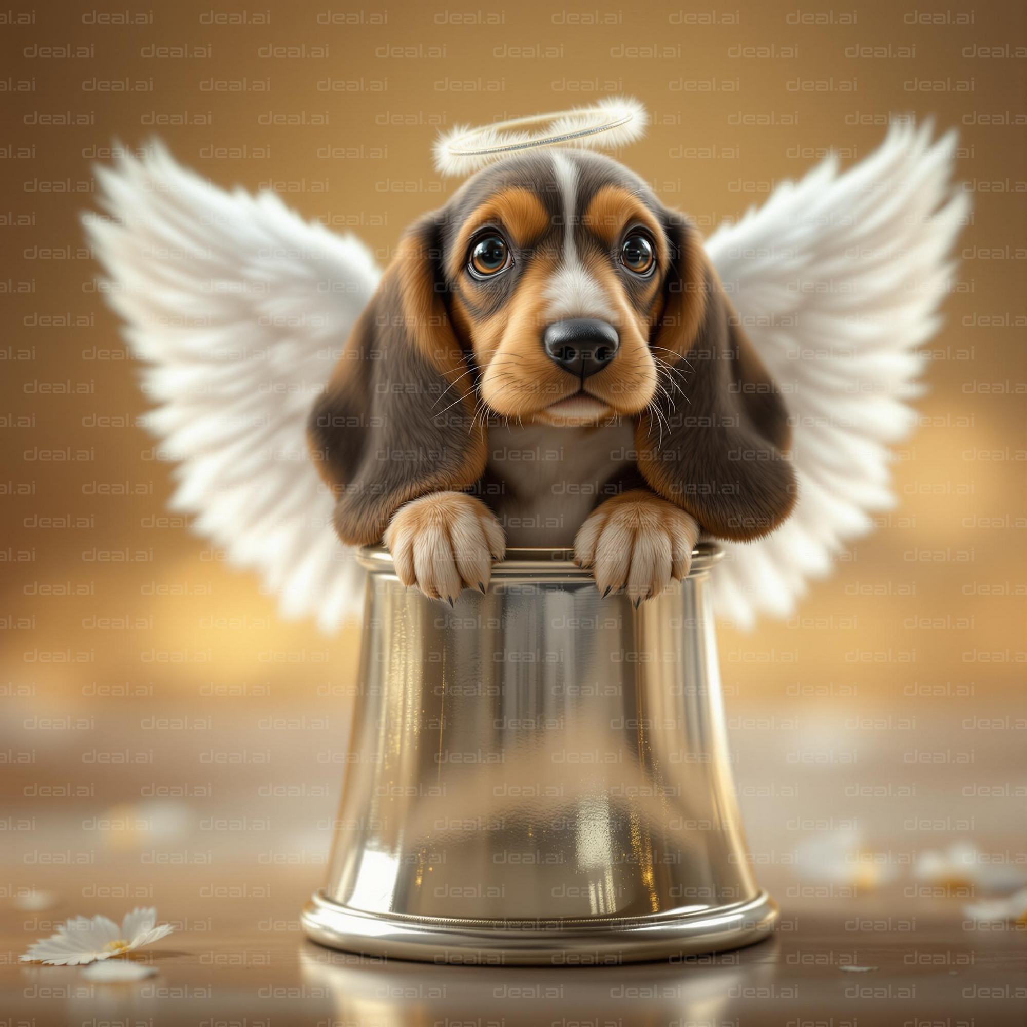 "Angel Puppy in a Bucket"