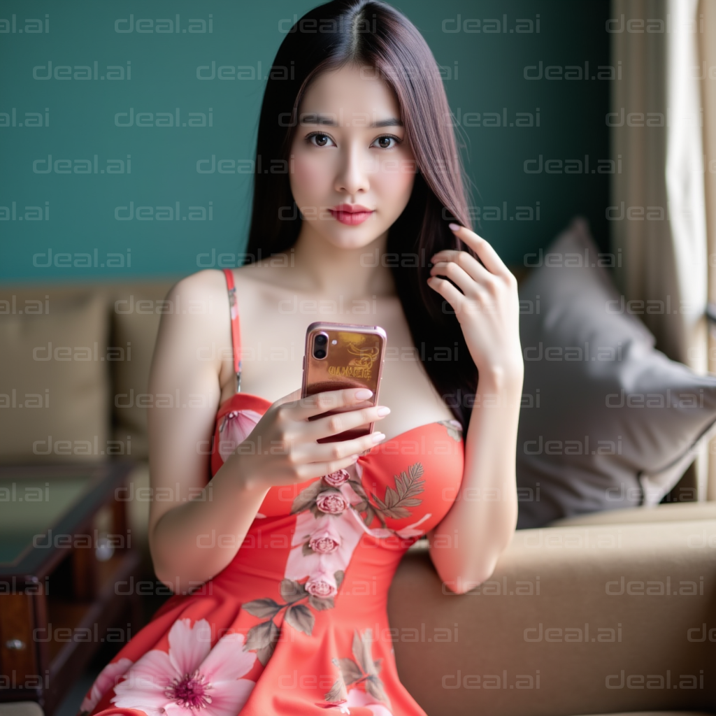 "Floral Elegance and Smartphone Charm"
