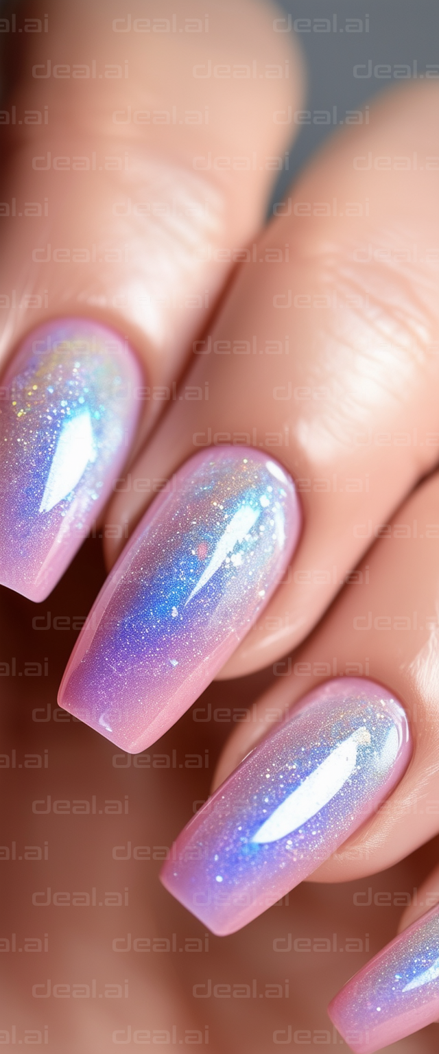 Sparkling Pastel Ombré Nails