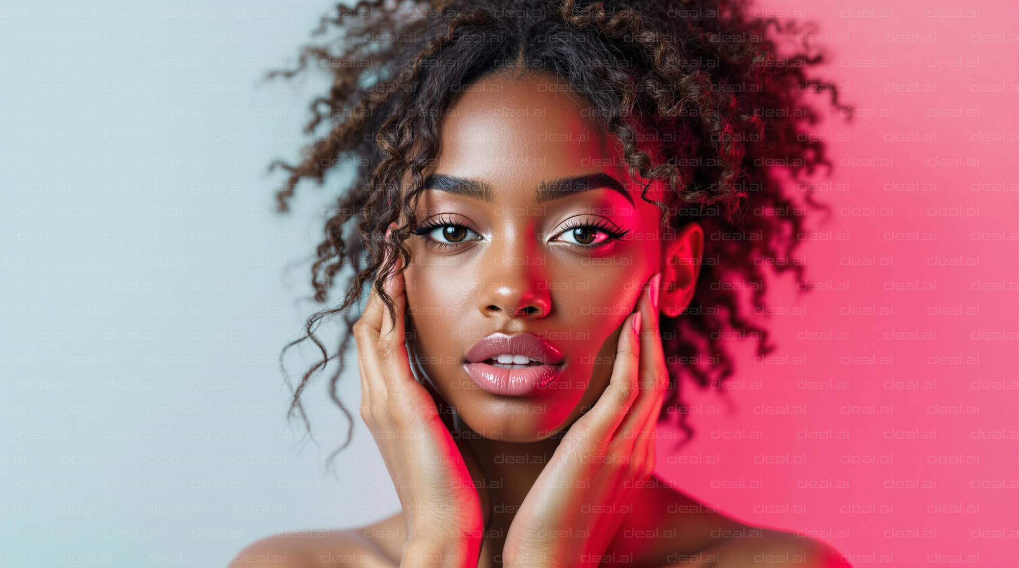 Pink Glow Portrait: Captivating Beauty