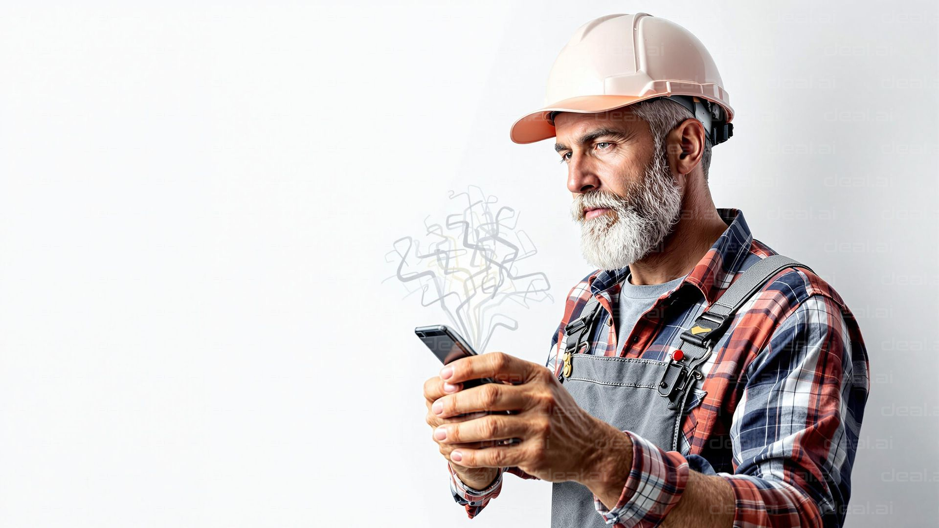 Construction Worker Using Phone