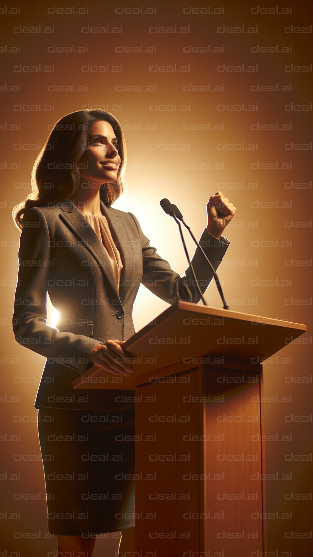 Inspiring Speech at the Podium